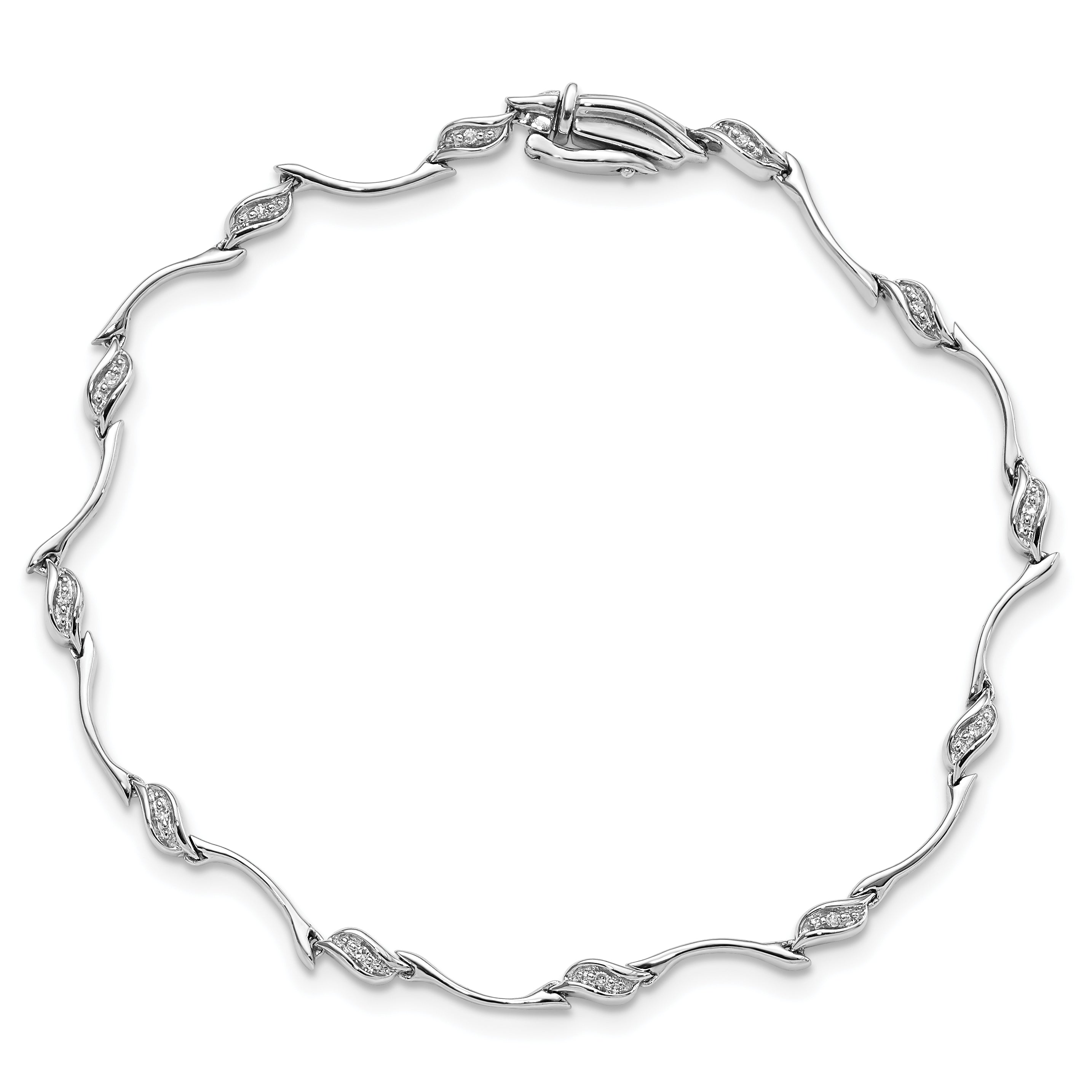 Sterling Silver Rhodium-plated Diam. Bracelet