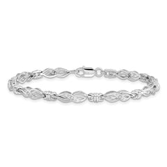 Sterling Silver Rhodium-plated Diam. Bracelet