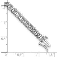 Sterling Silver Rhodium Plated Diamond Bracelet