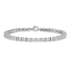 Sterling Silver Rhodium-plated Diam. Tennis Bracelet