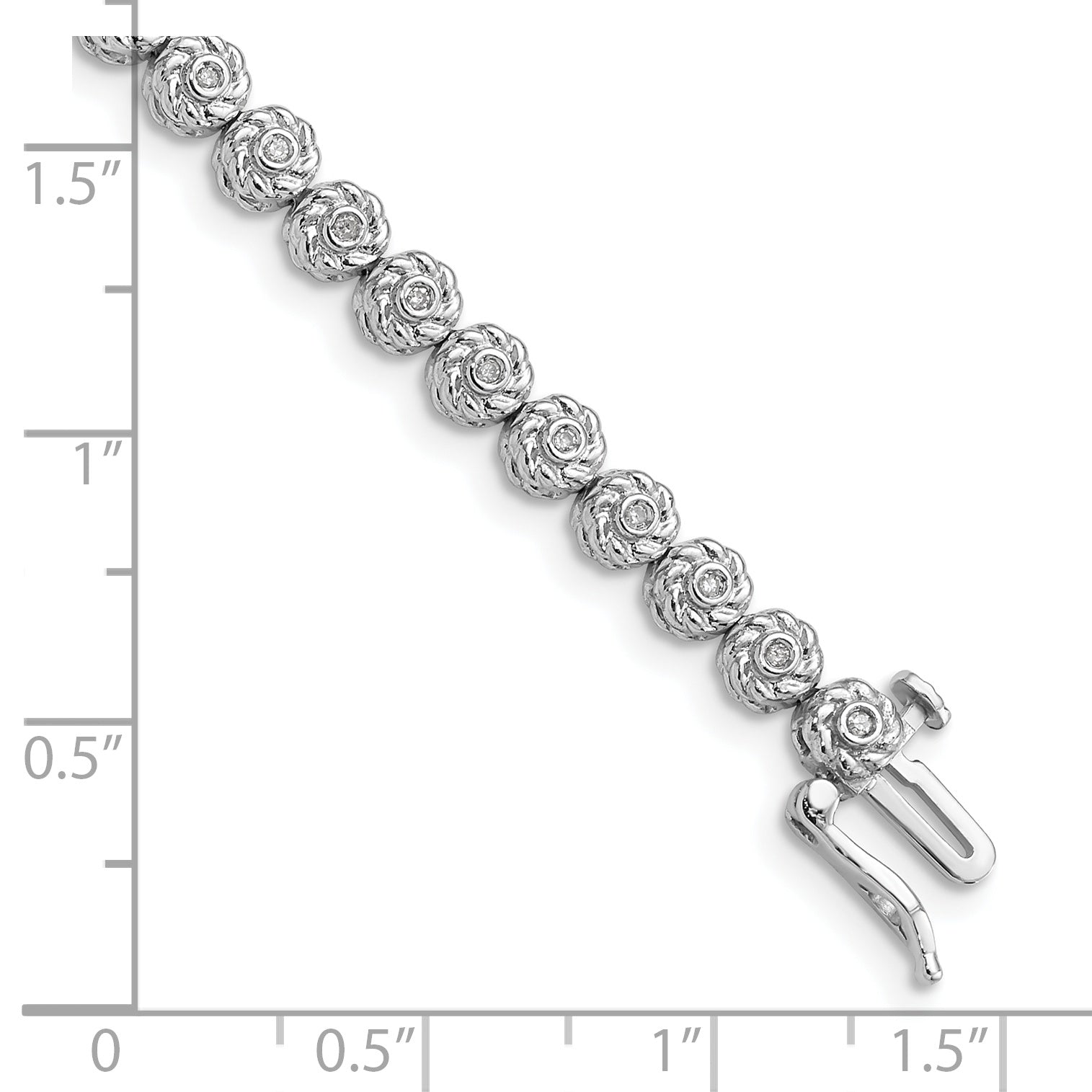 Sterling Silver Rhodium Plated Diamond Bracelet