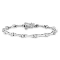 Sterling Silver Rhodium Plated Diamond Bracelet