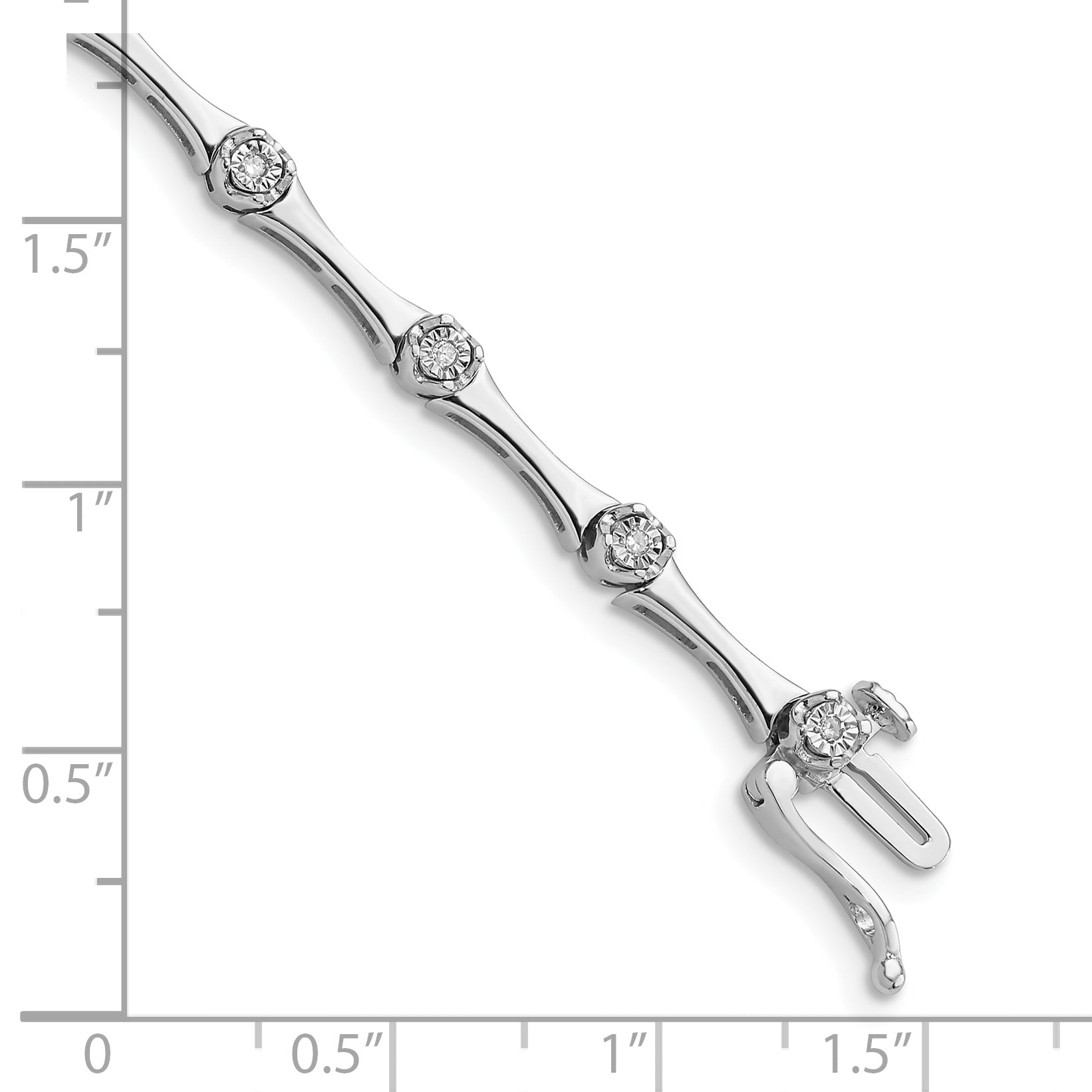 Sterling Silver Rhodium Plated Diamond Bracelet