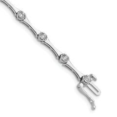 Sterling Silver Rhodium Plated Diamond Bracelet