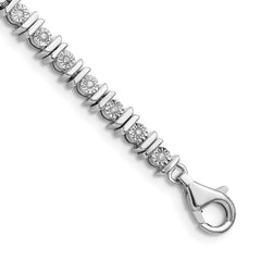 Sterling Silver Rhodium-plated Diam. Tennis Bracelet