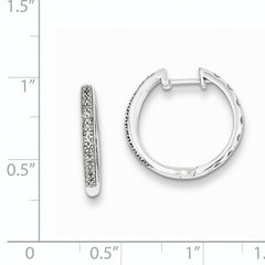 Sophia Jewelers Sterling Silver Diamond Huggie Hoop Earrings with Rhodium Finish