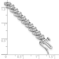 Sterling Silver Rhodium Plated Diamond Bracelet