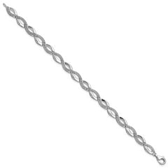 Sterling Silver Rhodium-plated Diam. Bracelet