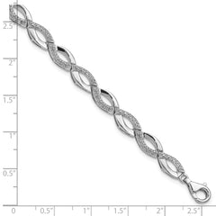 Sterling Silver Rhodium-plated Diam. Bracelet