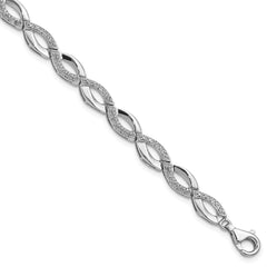 Sterling Silver Rhodium-plated Diam. Bracelet