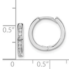 Sophia Jewelers 925 Sterling Silver Diamond Huggie Earrings with Rhodium Finish