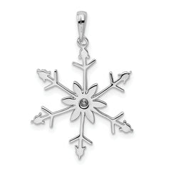 Sterling Silver Rhodium Diam. SnowFlake Pendant