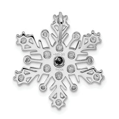 Sterling Silver Rhodium Diam. Snowflake Chain Slide