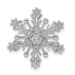 Sterling Silver Rhodium Diam. Snowflake Chain Slide