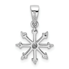 Sterling Silver Rhodium Snowflake Pendant