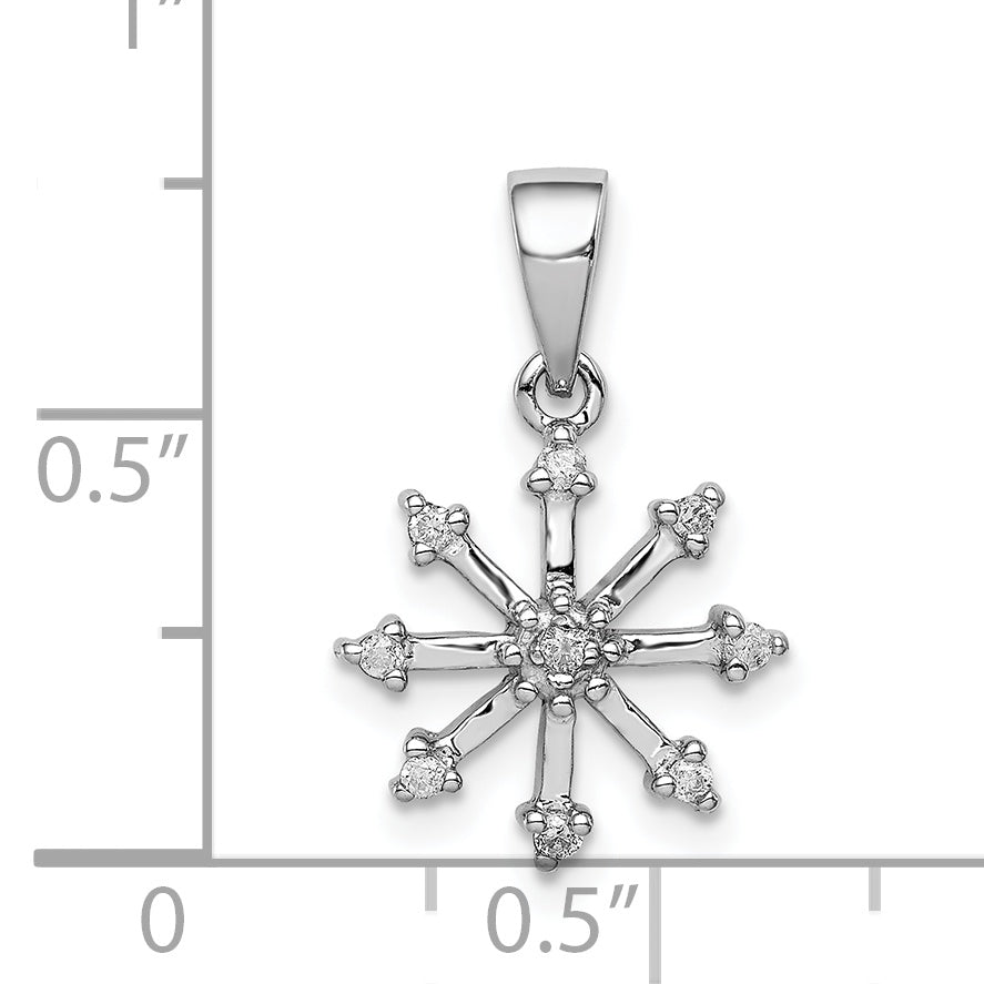 Sterling Silver Rhodium Snowflake Pendant