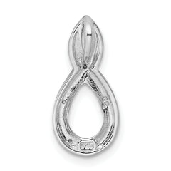 Sterling Silver Rhodium Diamond Figure-8 Chain Slide