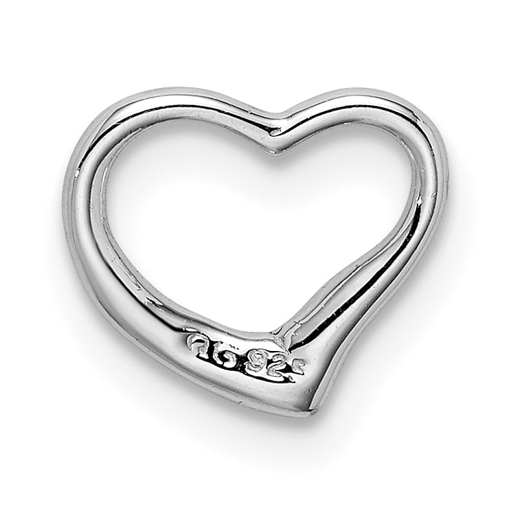 Sterling Silver Rhodium Diamond Floating Heart Pendant