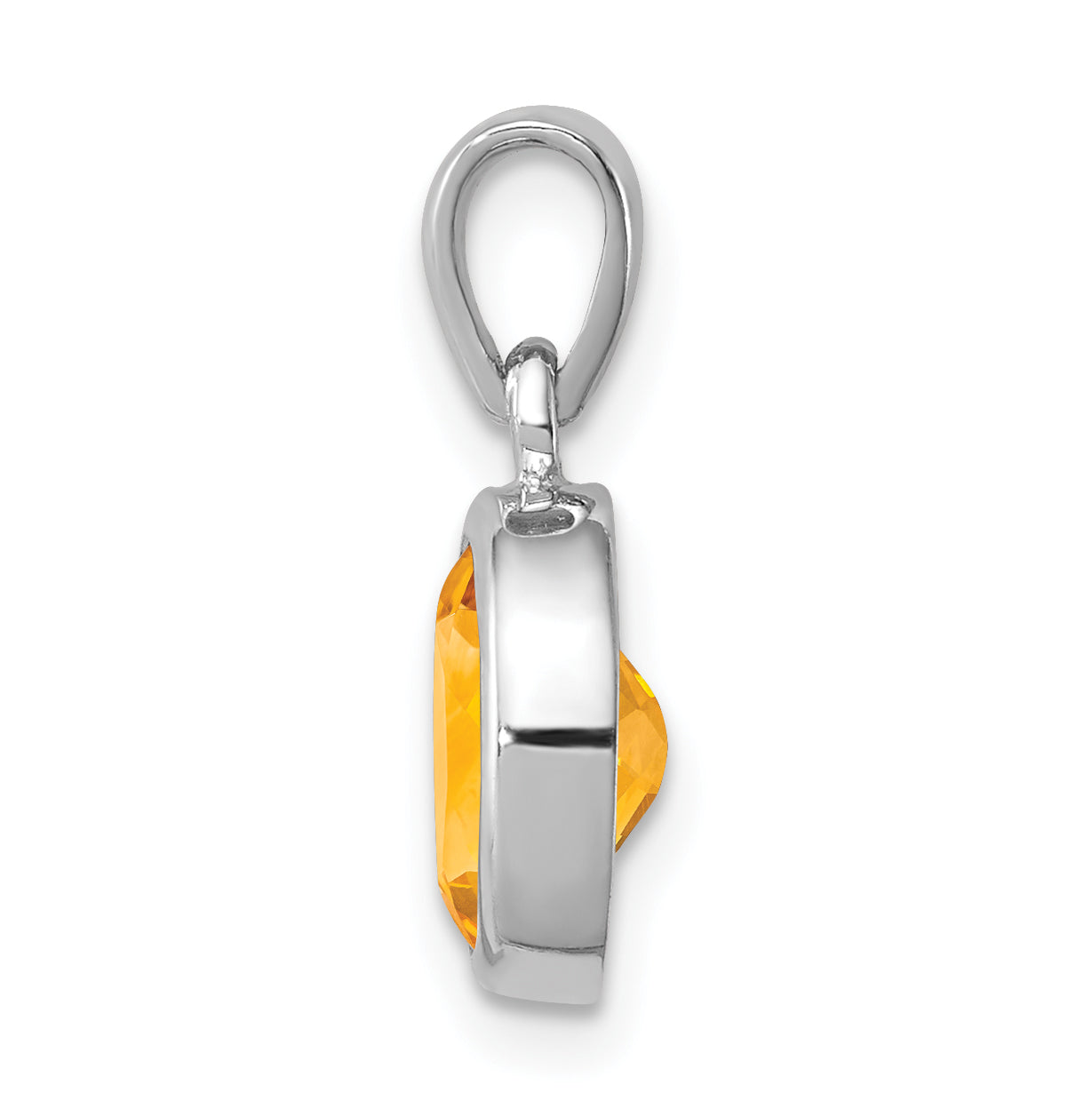 Sterling Silver Rhodium Citrine Pendant