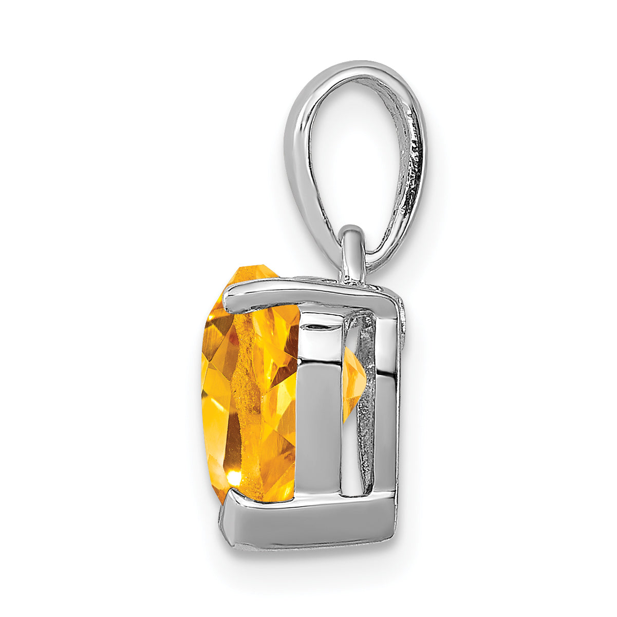 Sterling Silver Rhodium Citrine Pendant