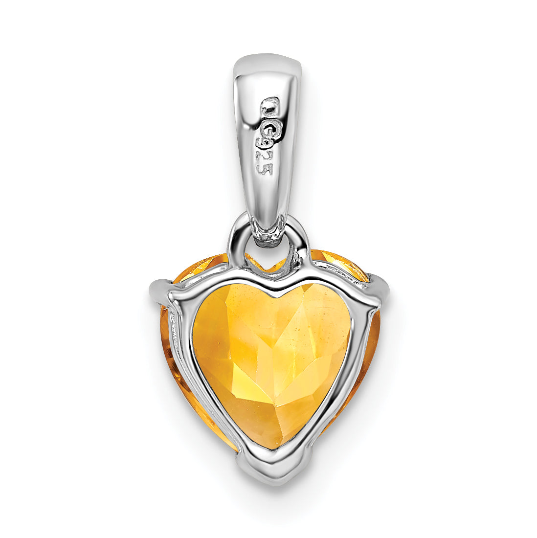 Sterling Silver Rhodium Citrine Pendant