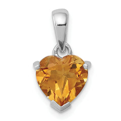 Sterling Silver Rhodium Citrine Pendant