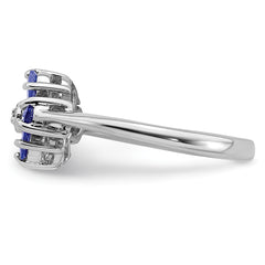 Sterling Silver Rhodium Tanzanite & Diamond Ring