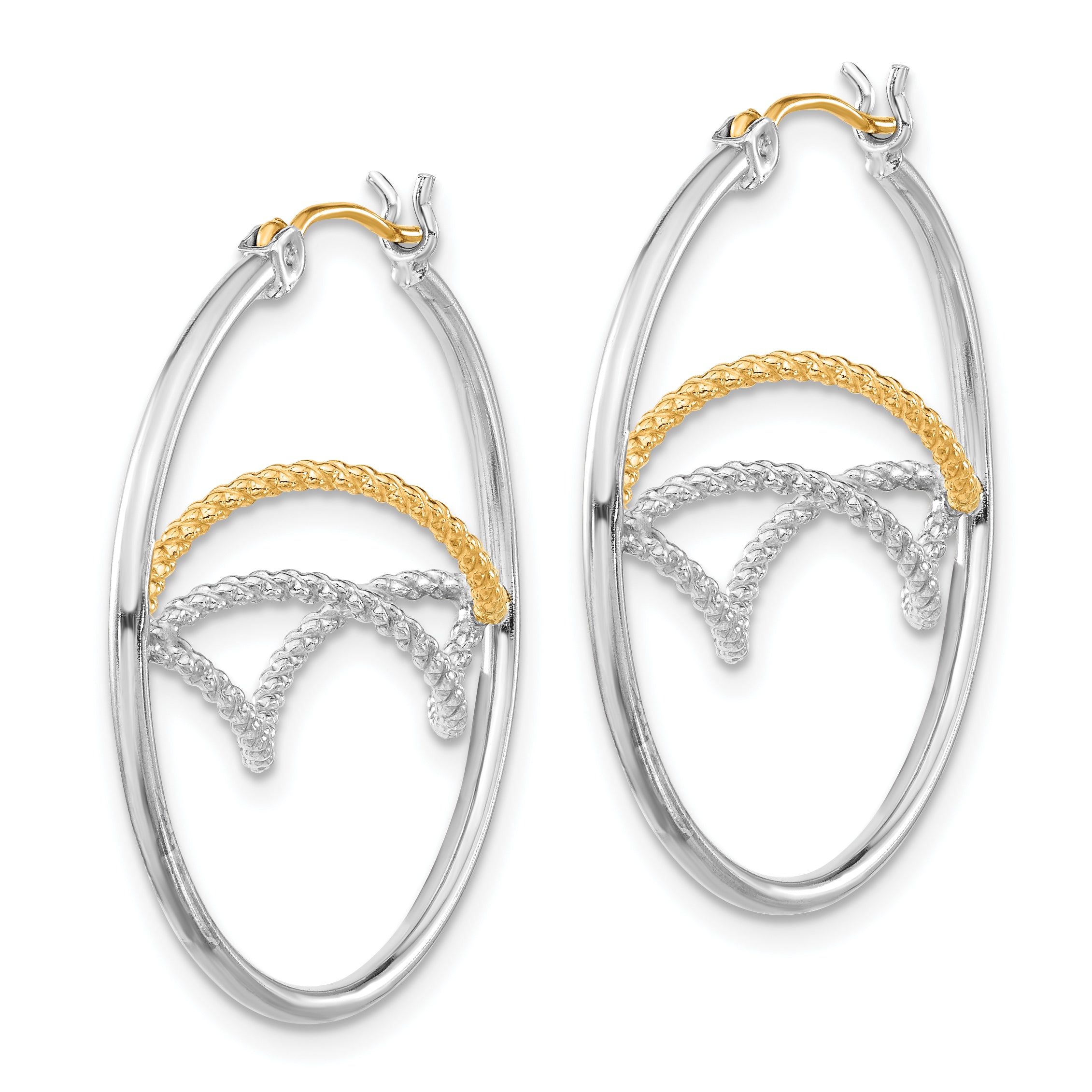 Sophia Jewelers 14k Gold-Plated Sterling Silver Twisted Hoop Earrings  Elegant Polished Finish