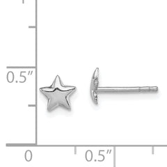 Sterling Silver Rhodium-plated Polished Star Children's Post Earrings