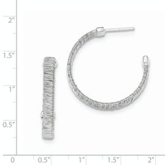 Sterling Silver 925 Wrap Wire Hoop Earrings with Modern C-Hoop Design 30mm