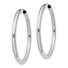 Sophia Jewelers Rhodium-Plated Sterling Silver Endless Hoop Earrings 43mm Polished Finish