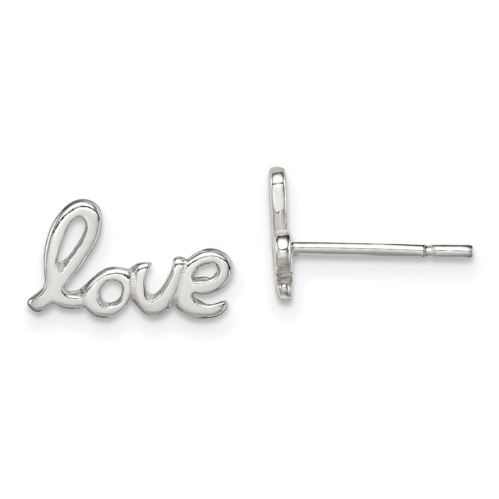 Sterling Silver Polished Love Post Earrings