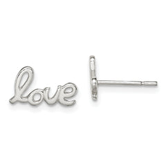 Sterling Silver Polished Love Post Earrings