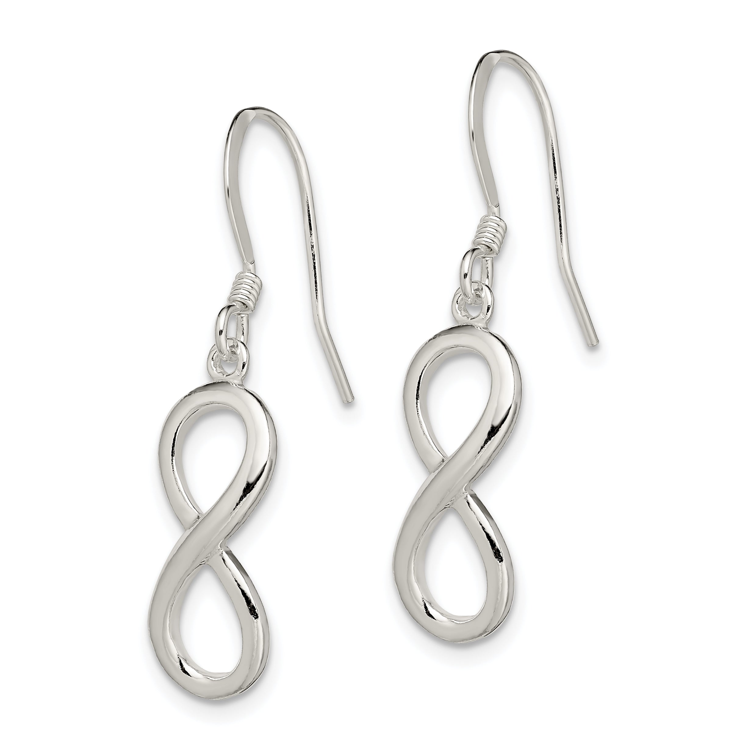 **925 Sterling Silver Infinity Dangle Earrings with Polished Anti-Tarnish Finish**