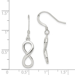 **925 Sterling Silver Infinity Dangle Earrings with Polished Anti-Tarnish Finish**