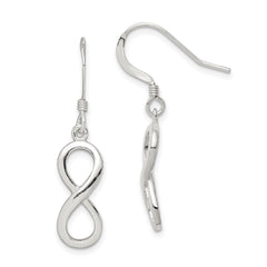 Sterling Silver Polished Infinity Symbol Dangle Earrings