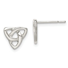 Sterling Silver Polished Celtic Knot Post Earrings