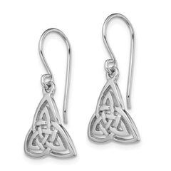 Sophia Jewelers Sterling Silver Rhodium-Plated Celtic Knot Dangle Earrings Polished Finish