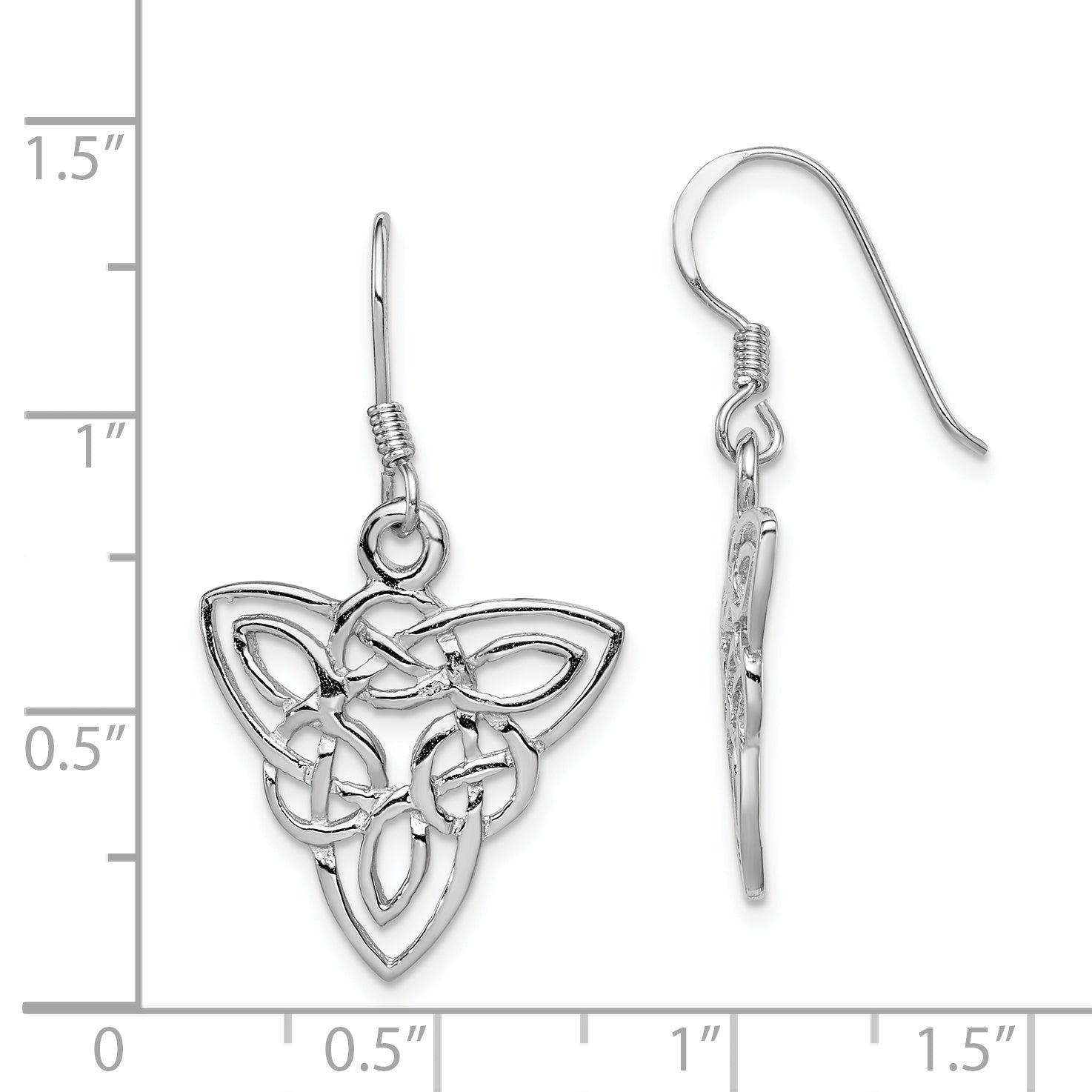 Sophia Jewelers Sterling Silver Celtic Knot Dangle Earrings Rhodium-Plated Polished Finish