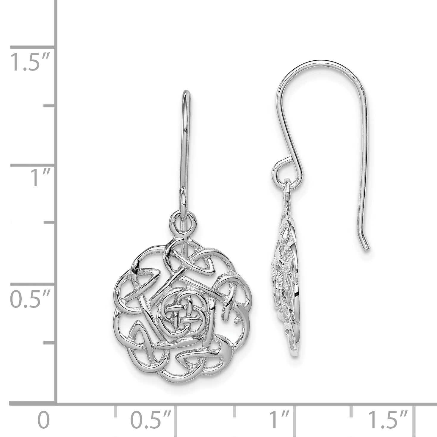 Sophia Jewelers 925 Sterling Silver Celtic Shepherd Hook Earrings with Polished Finish