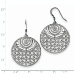 Sterling Silver Ruthenium-plated Shepherd Hook Earrings