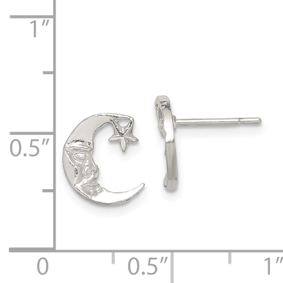 Sterling Silver Moon Mini Earrings