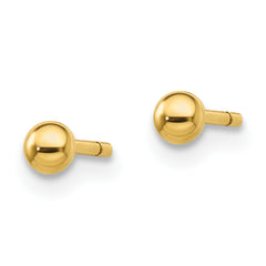 Sterling Silver Gold-Tone Polished 3mm Ball Post Earrings