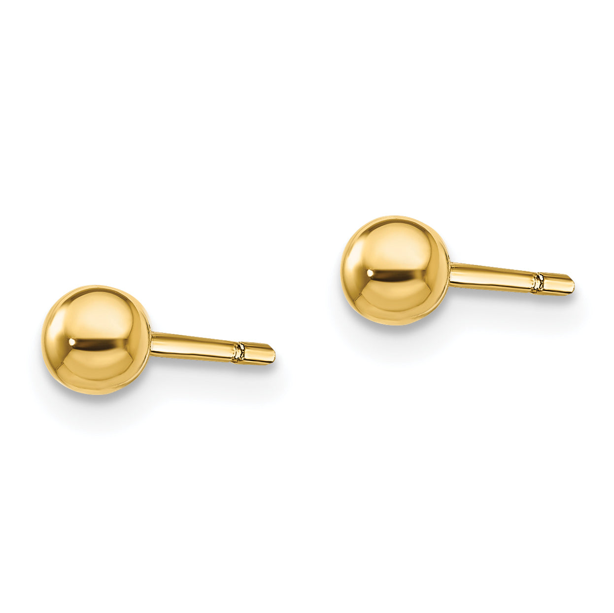 Sterling Silver Gold-Tone Polished 4mm Ball Post Earrings