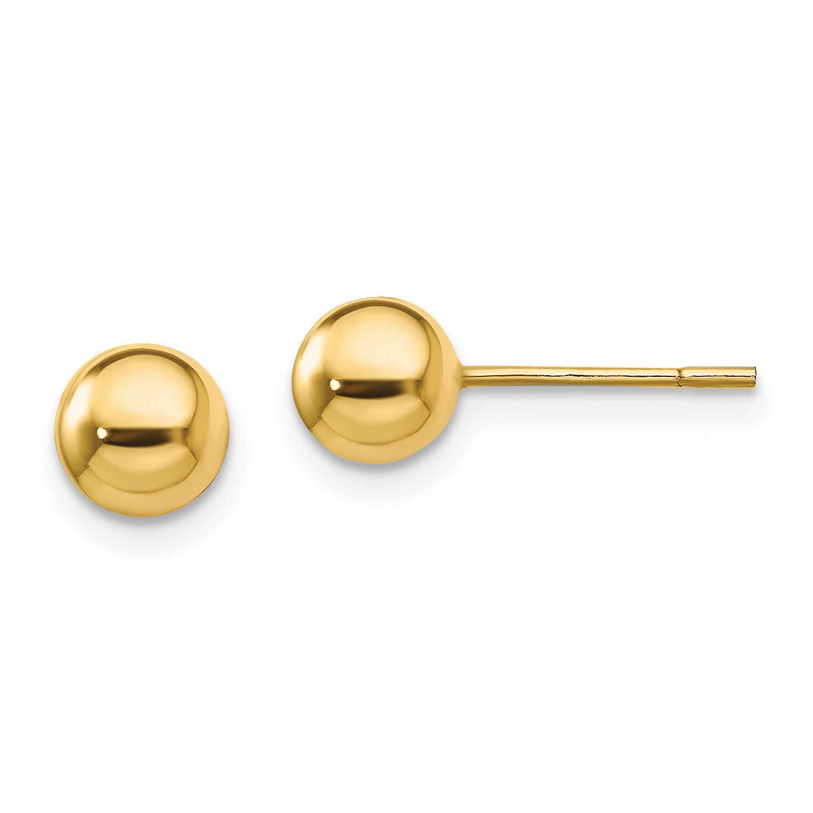 Sterling Silver Gold-Tone Polished 6mm Ball Post Earrings