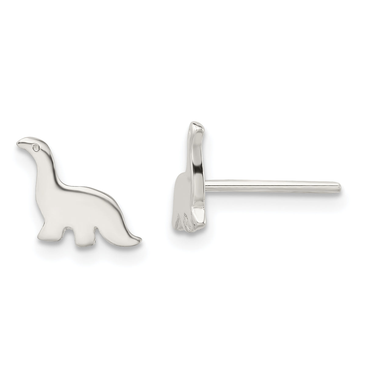 Sterling Silver Polished Dinosaur Post Earrings