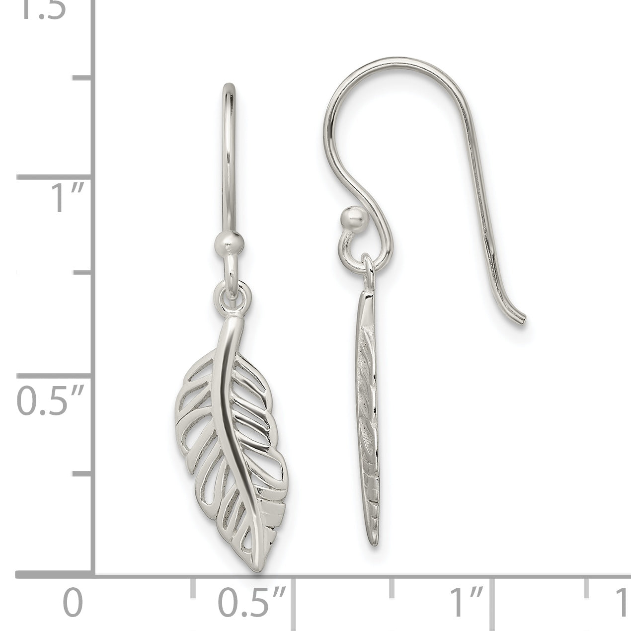 Sterling Silver Leaf Dangle Earrings