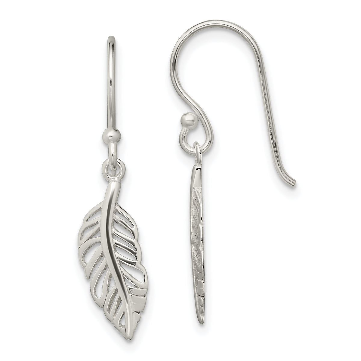 Sterling Silver Leaf Dangle Earrings