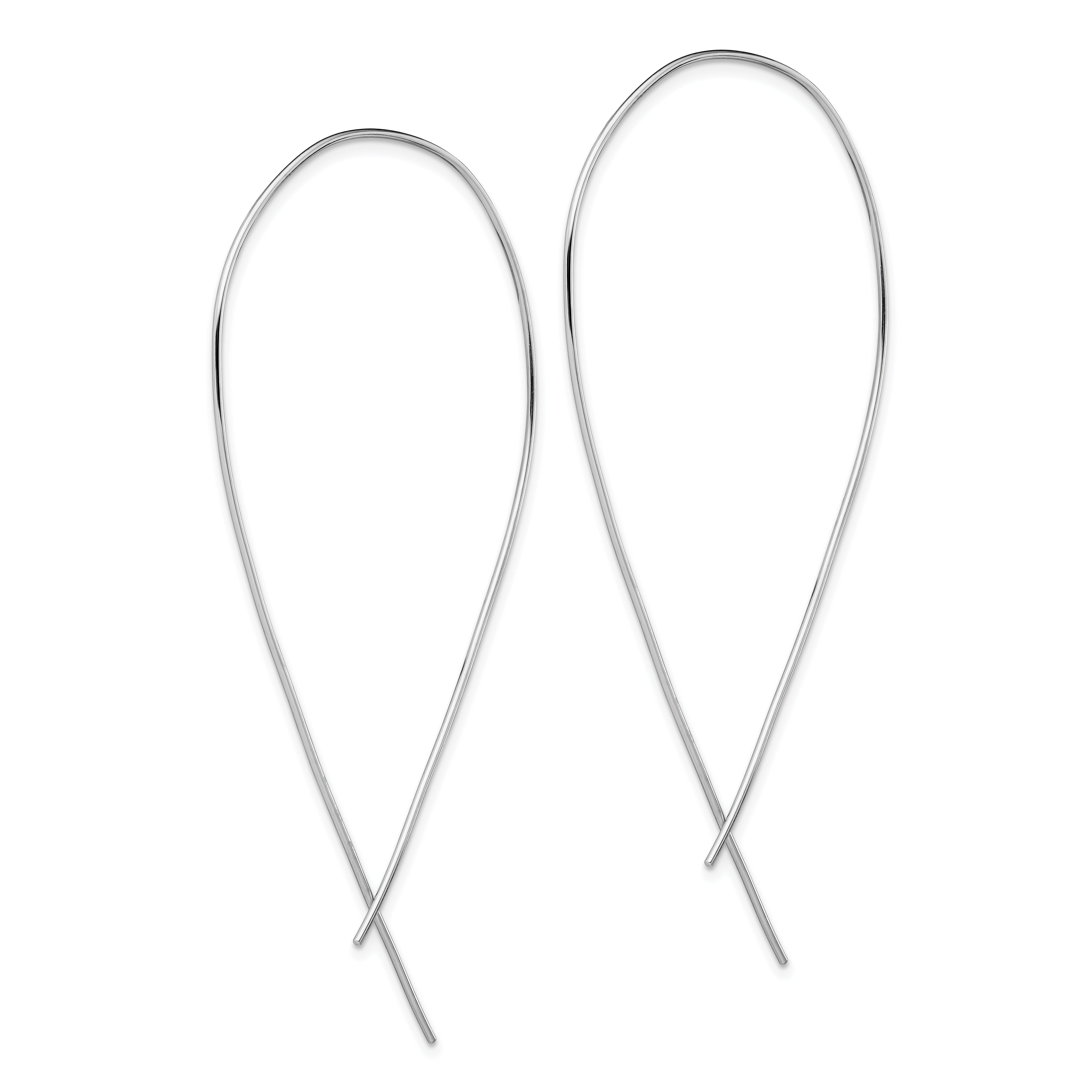 Sterling Silver Rhodium-plated Polished Threader Earrings