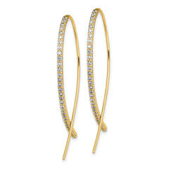 Sterling Silver Gold-tone CZ Threader Earrings